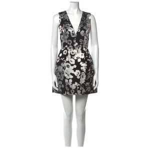 Alice + Olivia Silver Floral Burn Out Dress